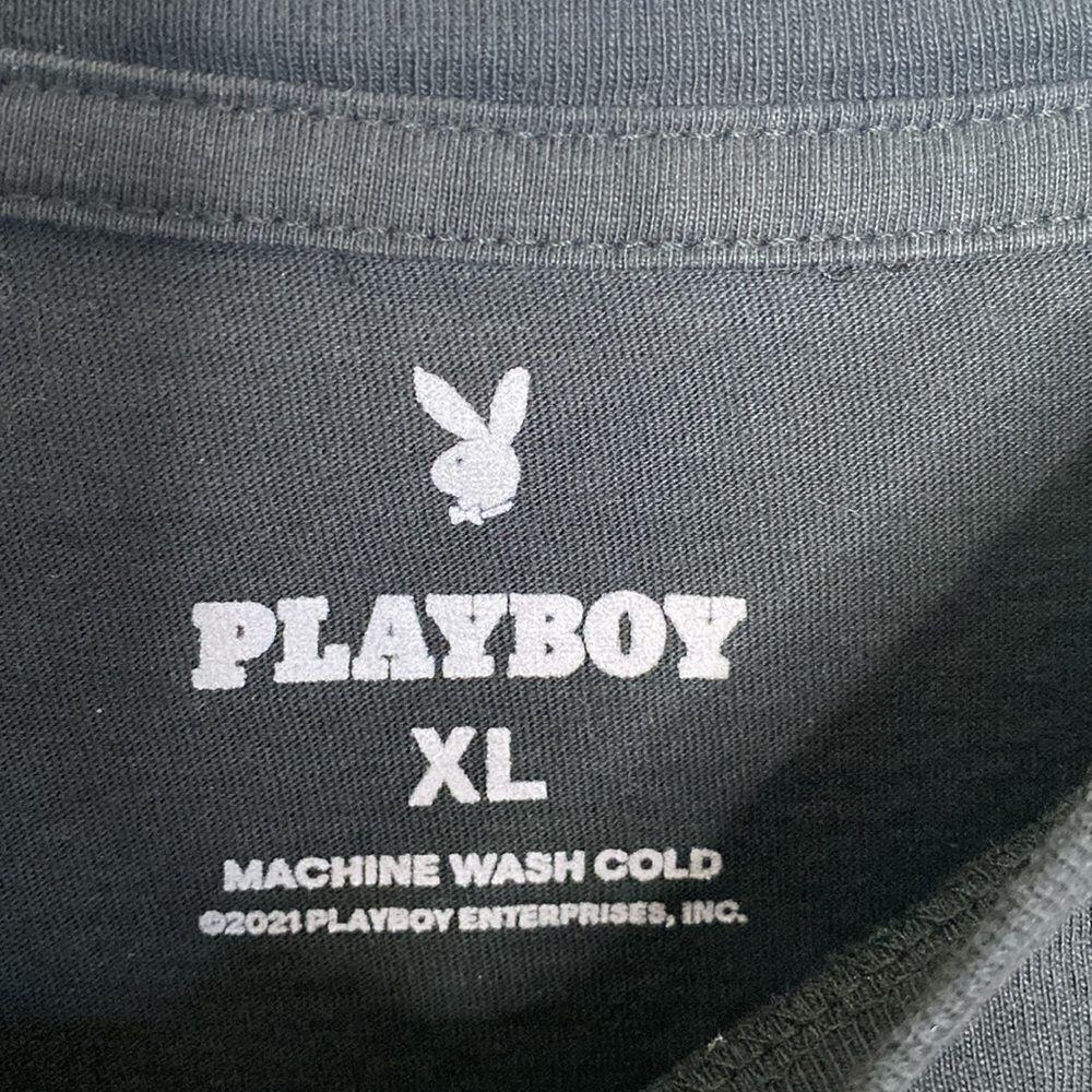 PLAYBOY British Rabbit Head Black T Shirt Size XL - Picture 3 of 4